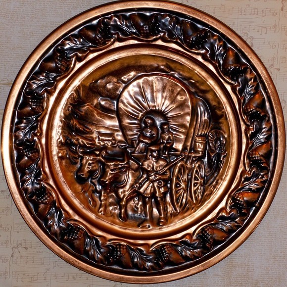 Vintage Coppercraft Guild Copper Wall Plates, Farmhouse, Log Cabin, Rustic - Picture 3 of 7